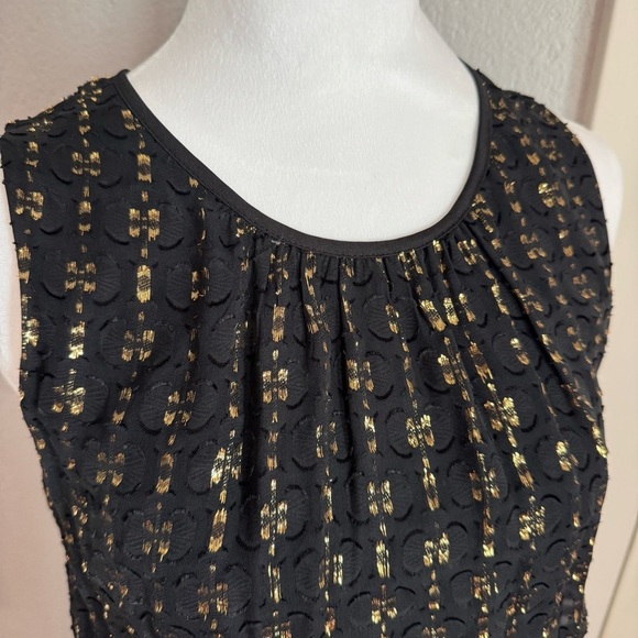 NWOT Maison Jules Black & Gold Metallic Tiered A-Line Dress – Size S - Picture 5 of 9